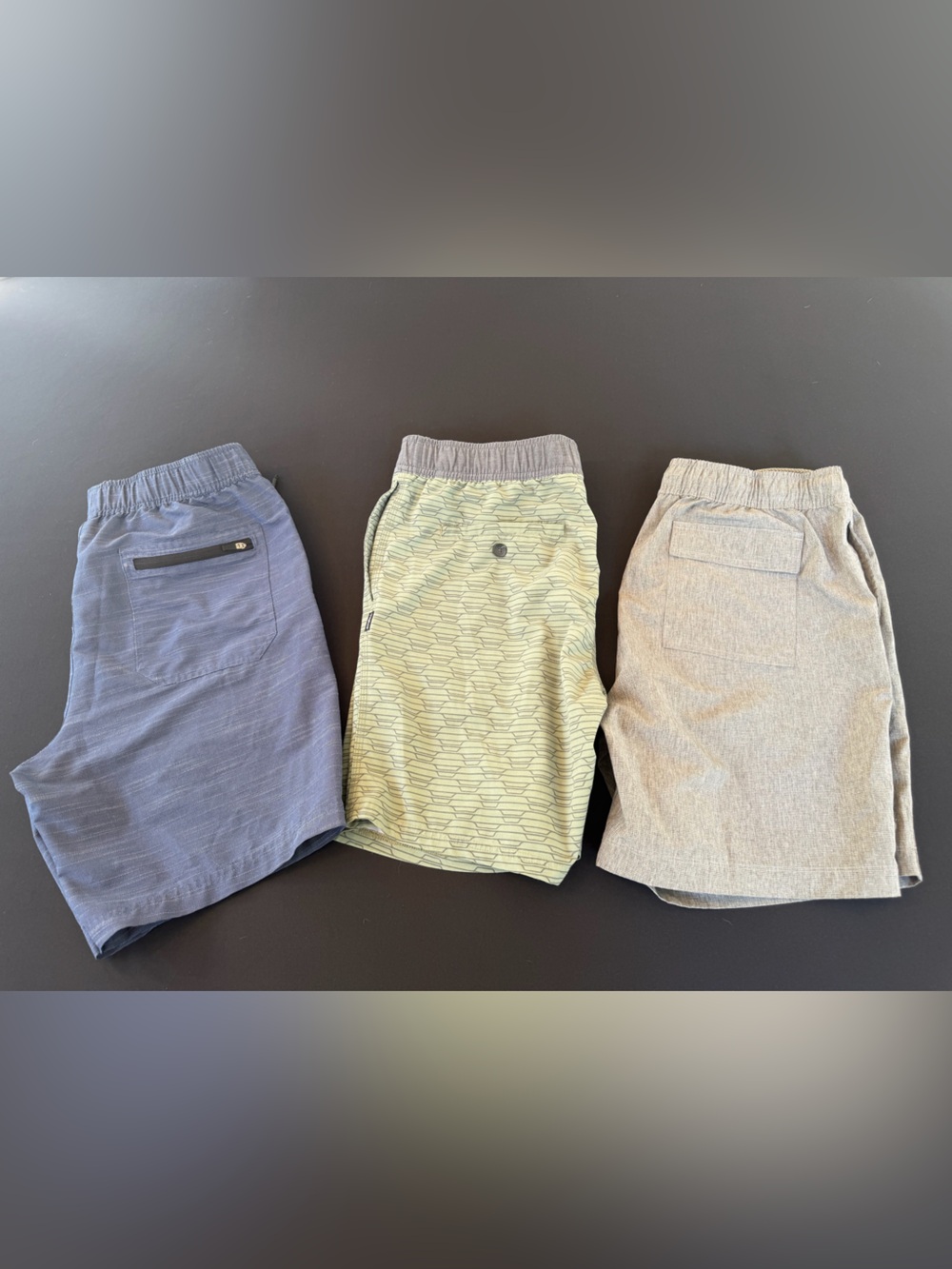 O'Neill and Hang Ten Men's 3-Pack Hybrid Shorts — Blue, Light Green, Gray